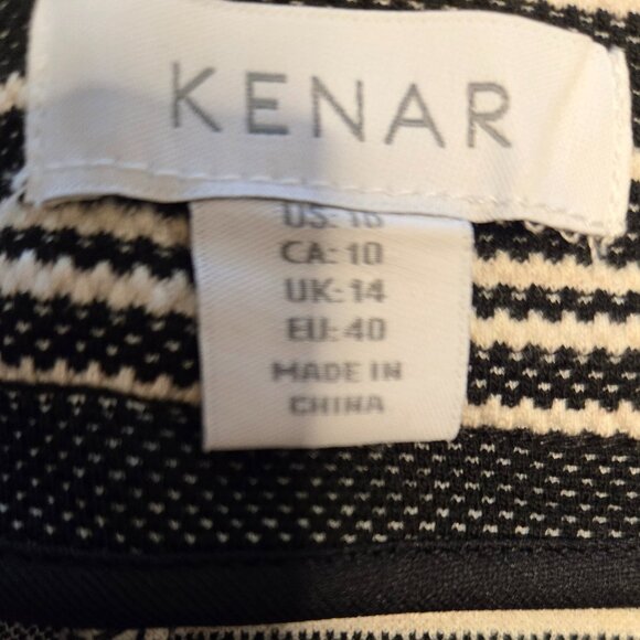 Kenar Womens Shorts BLACK WHITE Geometric Print Mid Rise Chino-Side Zip-Size 10 - Picture 8 of 8